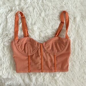 Oh Polly Corset Top - Peach/Blush